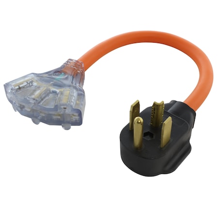 Ac Works Power Strip Cord, STW, 6-15/20R, 14-30P, 1.5 ft., Orange S1430W620-018